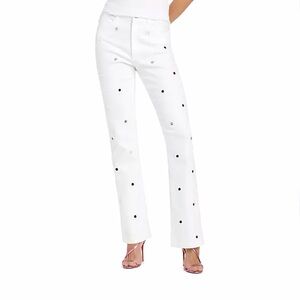 Cinq À Sept Women's White Shilene Mirror Sequin Flare Pants